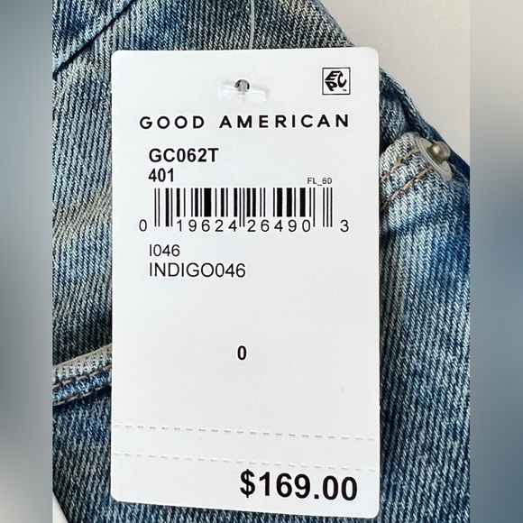 Good American Good Classic High Rise Distressed Jeans, Indigo - Size 25 - Picture 10 of 12